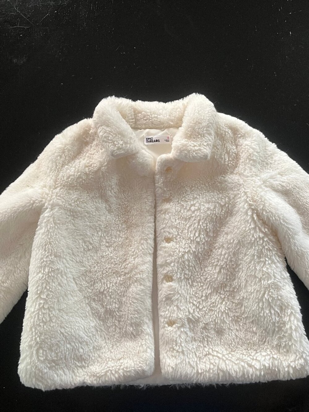 Faux Fur White Dress Jacket for Girls Size 6